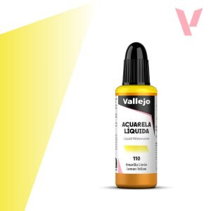 Tekutá akvarelová barva Vallejo 32ml – 110 Lemon Yellow - 