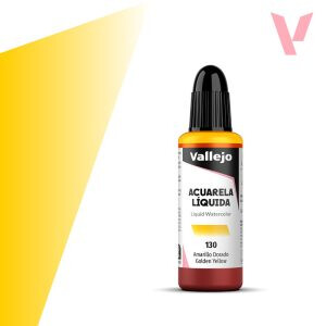 Tekutá akvarelová barva Vallejo 32ml – 130 Golden Yellow - 