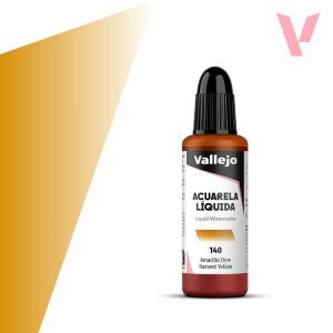 Tekutá akvarelová barva Vallejo 32ml – 140 Harvest Yellow - 