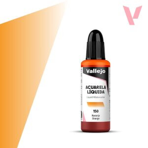 Tekutá akvarelová barva Vallejo 32ml – 150 Orange - 