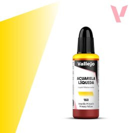 Tekutá akvarelová barva Vallejo 32ml – 160 Primary Yellow - 