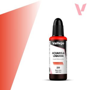 Tekutá akvarelová barva Vallejo 32ml – 220 Light Red - 