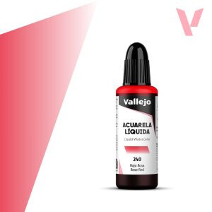 Tekutá akvarelová barva Vallejo 32ml – 240 Rose Red - 