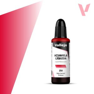 Tekutá akvarelová barva Vallejo 32ml – 250 Crimson - 