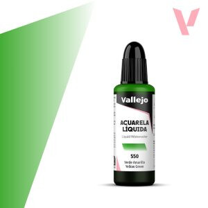 Tekutá akvarelová barva Vallejo 32ml – 550 Yellow Green - 