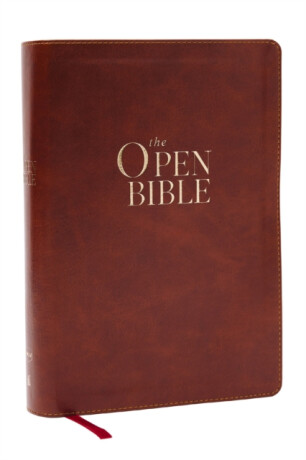 The Open Bible: Read and Discover the Bible for Yourself (NKJV Brown Leathersoft, Red Letter, Comfort Print) - Thomas Nelson