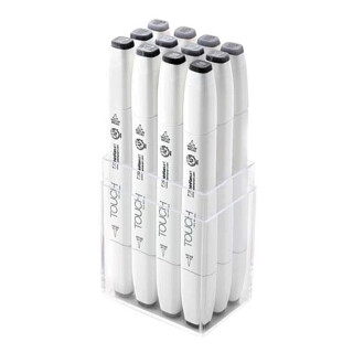 TOUCH Twin Brush Marker 12ks, šedá Cool - 