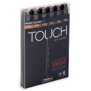 TOUCH Twin Marker 6ks, tóny dřeva - 