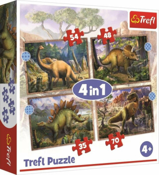 Trefl Puzzle Zajímaví dinosauři 4v1 - neuveden