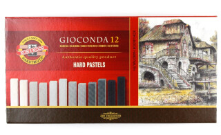 Tvrdé pastely Gioconda 12ks – šedé odstíny - 