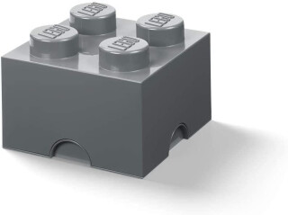 Úložný box LEGO 4 - tmavě šedý (poškozené) - neuveden