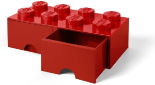 LEGO úložný box 8 s šuplíky - červená (poškozené) - neuveden