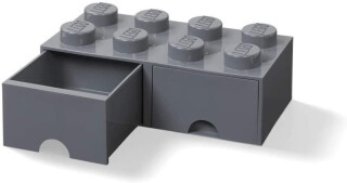 Úložný box LEGO® s šuplíky 8 - tmavě šedý (poškozené) - neuveden