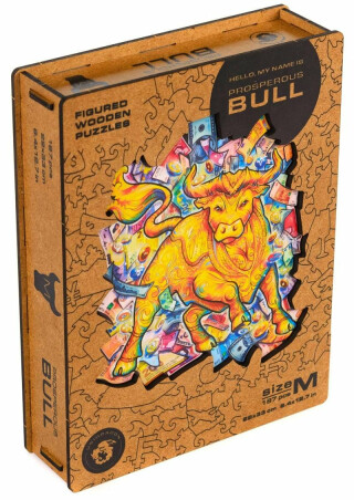 Unidragon dřevěné puzzle - Býk velikost M - neuveden