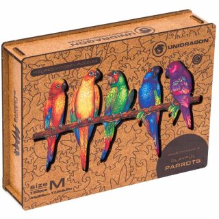 Unidragon dřevěné puzzle - Papoušci velikost M - neuveden