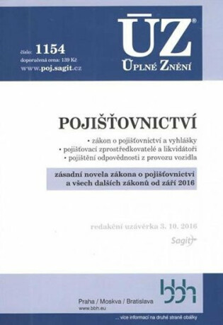 ÚZ 1154 Pojišťovnictví, pojištění odpovědnosti z provozu vozidla - neuveden