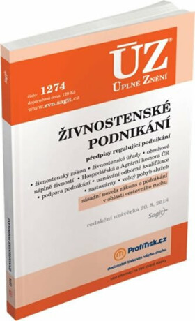 ÚZ 1274 Živnostenské podnikání, volný pohyb služeb, podpora podnikání - neuveden