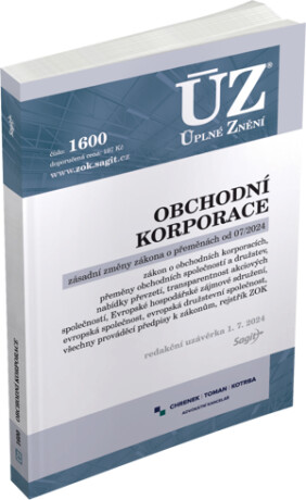 ÚZ č. 1600 - Obchodní korporace, Přeměny obchodních společností a družstev - neuveden