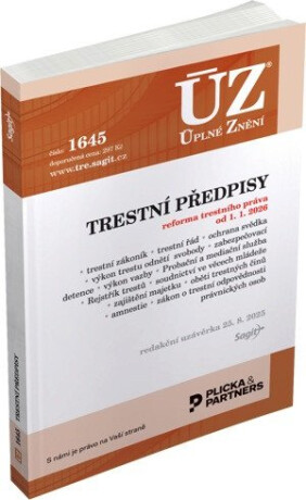 ÚZ č. 1645 - Trestní předpisy 2026 - neuveden