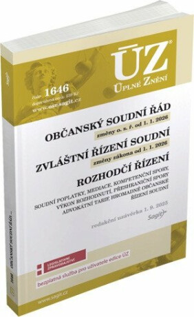 ÚZ 1646 Občanský soudní řád, Zvláštní řízení soudní, Rozhodčí řízení, Soudní poplatky, Mediace - neuveden