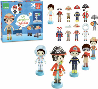 Dřevěné magnetické oblékací puzzle Arthurova dobrodružství - 