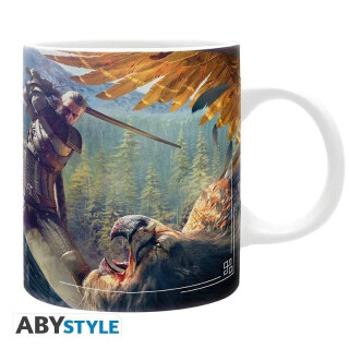 Zaklínač keramický hrnek 320 ml - Geralt a Gryf (poškozené) - neuveden