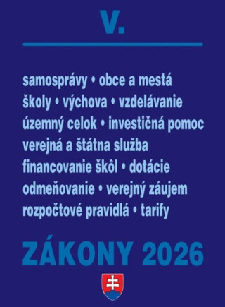 Zákony V/2026 – Štátna a verejná správa, školy a obce - 