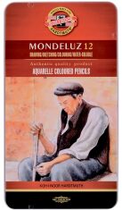 Sada akvarelových pastelek Mondeluz 12ks v plechovém obalu - 