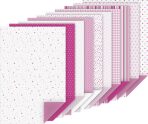 Blok barevných papírů s motivy 20 listů A4 100g/220g růžový mix - 