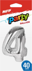 Balónek č. 4 nafukovací fóliový 40 cm - 