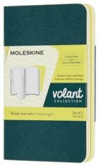 Moleskine Volant zápisník zelený/žlutý XS, linkovaný (2ks) - 