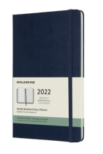 Moleskine Plánovací zápisník 2022 modrý L, tvrdý - 