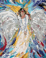 Malování podle čísel - Andělská žena, 40x50 cm, vypnuté plátno na rám - 