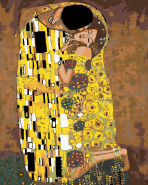 Malování podle čísel - Polibek (Gustav Klimt), 40x50 cm, vypnuté plátno na rám - 