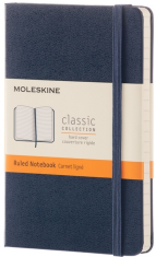 Moleskine - zápisník - linkovaný, modrý S - 