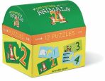 Puzzle truhlička: Counting Animals/Počítání se zvířátky (12 dvoudílných puzzlí) - 