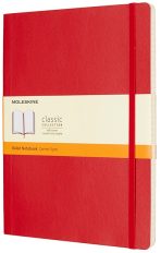Moleskine - zápisník měkký, linkovaný, červený XL - 