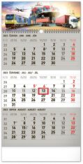Nástěnný kalendář 3měsíční Spedice šedý - s českými jmény 2023 - 