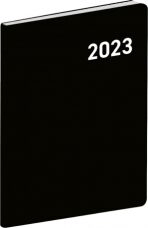 Diář 2023: Černý - plánovací měsíční, 7 × 10 cm - 