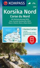 Korsika Nord, Corse du Nord, dálková turistická stezka GR20 1:50 000 / sada turistických map KOMPASS 2250 - 
