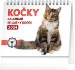 Stolní kalendář Kočky - se jmény koček 2024 - 