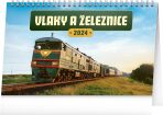 Stolní kalendář Vlaky a železnice 2024 - 