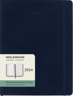 Moleskine Plánovací zápisník 2024 modrý XL, měkký - 