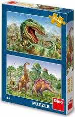 Puzzle 2x48 Souboj dinosaurů - 