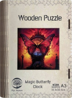 Dřevěné puzzle Magické motýlí hodiny A3 - 