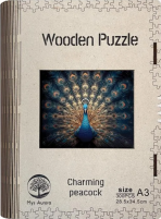 Dřevěné puzzle/Páv A3 - 