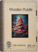 Dřevěné puzzle/Hromada donutů A3 - 