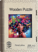 Dřevěné puzzle/Floral Latina A3 - 