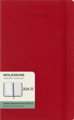 Moleskine diář, 18měsíční 2024-2025, tvrdý, červený, L - 