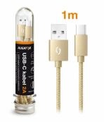 Datový kabel ALIGATOR TUBA 2A, USB-C zlatý - 